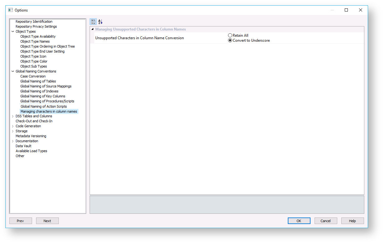 WhereScape RED 10.2.0.0 > Global Naming Conventions > Managing chars in col names.png