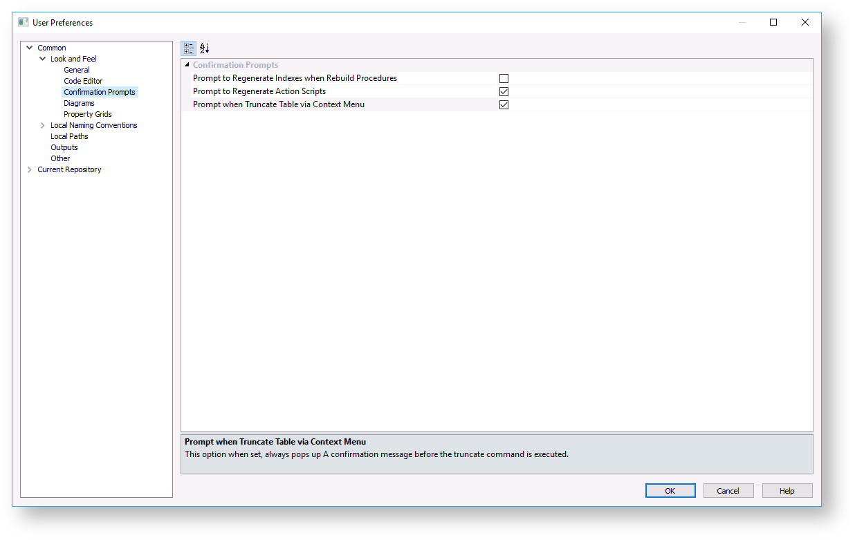 WhereScape RED 10.2.0.0 > Common > Confirmation Prompts.png