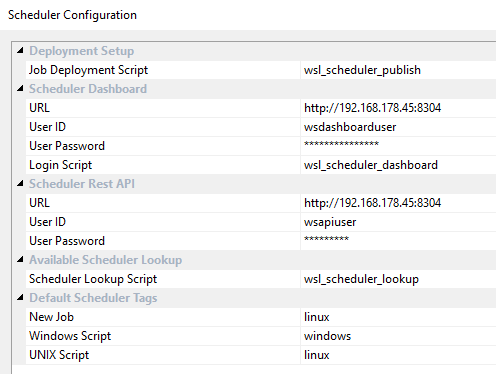 Scheduler Configuration